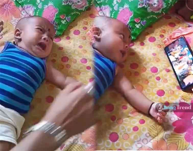 ভাইরাল ভিডিও Viral Video Baby stops crying agter hearing Tumpa Sona