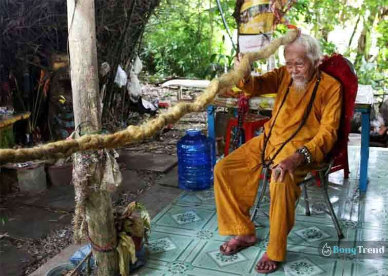 Viral Photo,80 Year old Hair,ভাইরাল ছবি,92 year old man didnot cut hair for 80 years