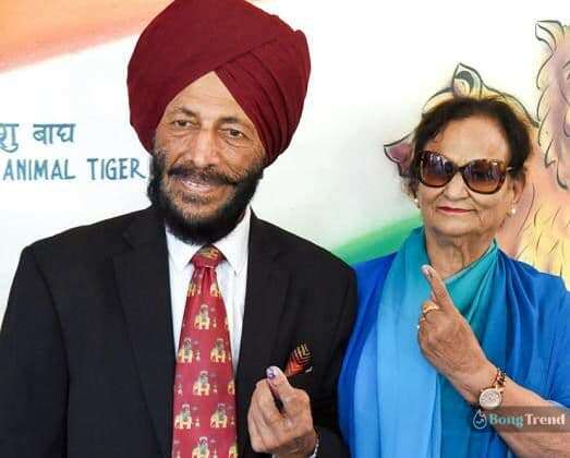 milkha singh flying sikh and his wife
