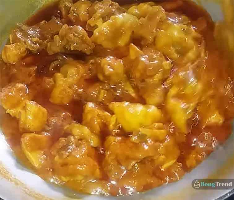 খাসির স্টাইল মুরগির মাংস রান্না রেসিপি Mutton Style Chicken Recipe