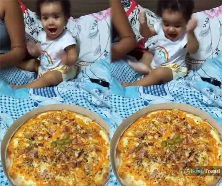 Little boy Reaction seeing Pizza