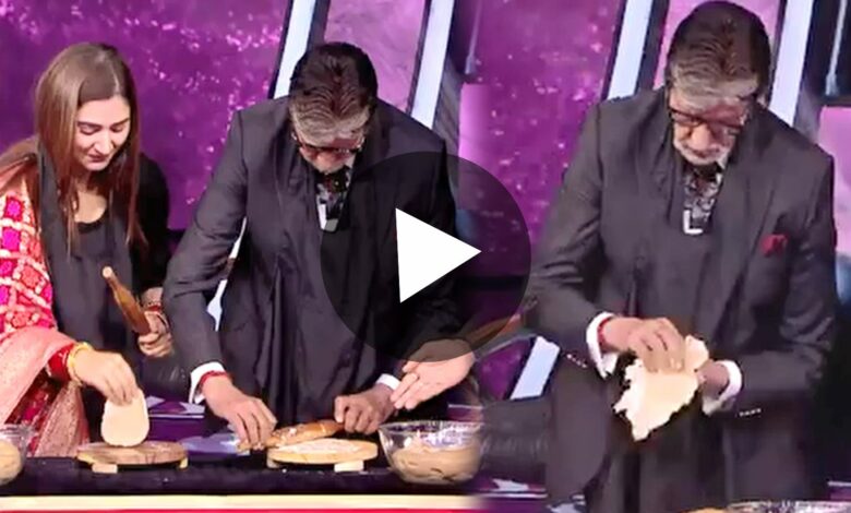 Amitabh Bacchan makes map insted of roti in KBC 13