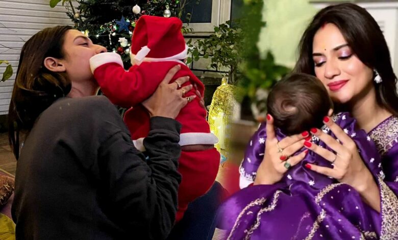 Nusrat Jahan Son Ishaan became Little Santa in Christmas VIral Photoনুসরত জাহান ঈশান