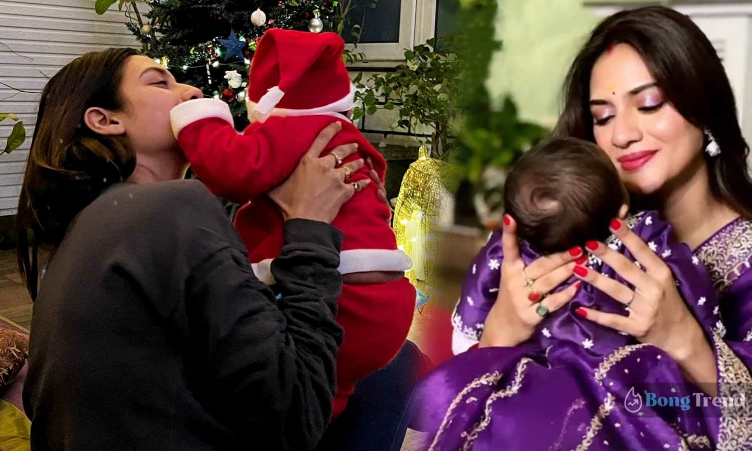 Nusrat Jahan Son Ishaan became Little Santa in Christmas VIral Photoনুসরত জাহান ঈশান
