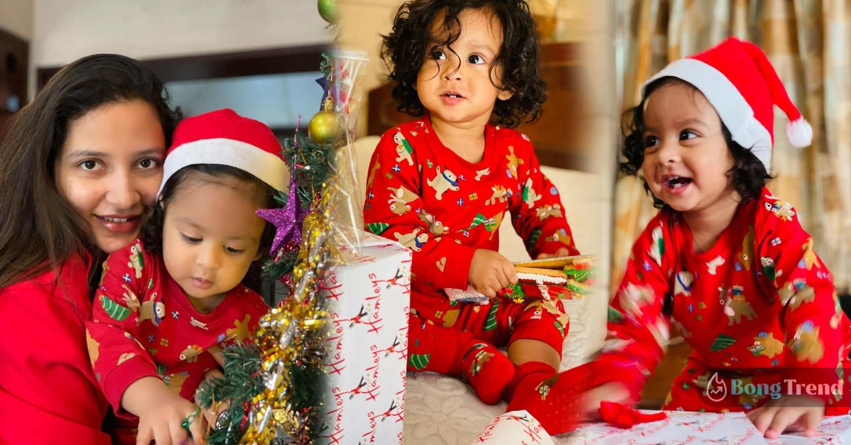 Subhashree Son Yuvaan became little Santa in Christmas শুভশ্রী পুত্র ইউভান ক্রিসমাসে সান্তাক্লজের সাজে