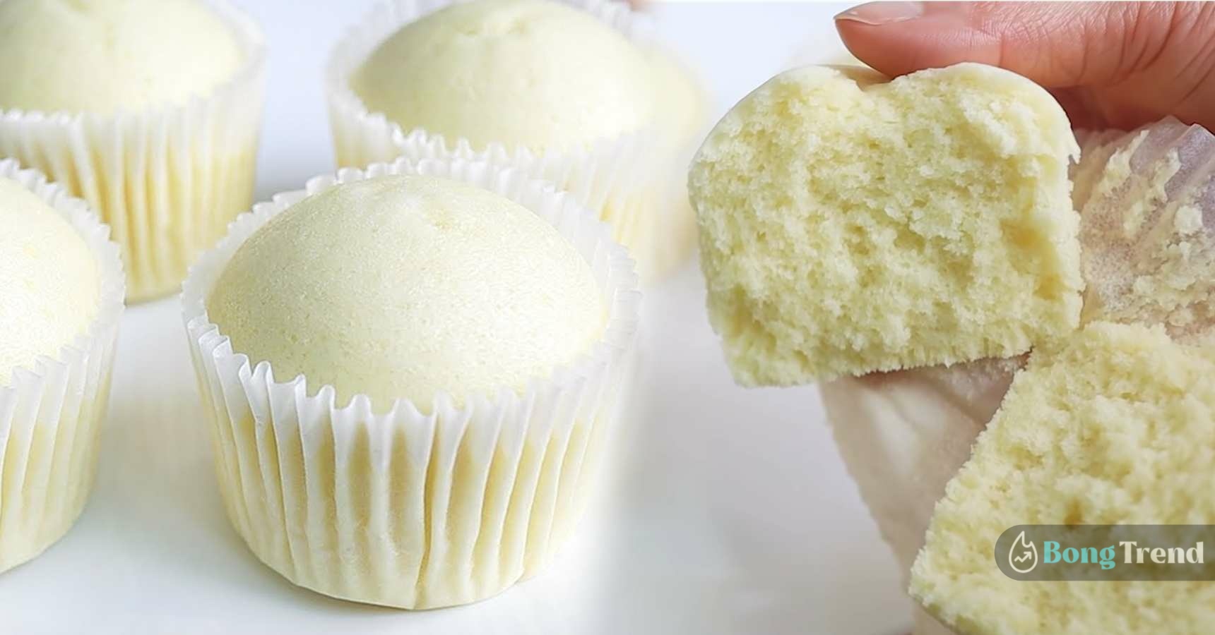 No Oven Milk Cup Cake Recipe ওভেন ছাড়াই দুধ দিয়ে কাপ কেক তৈরির রেসিপি