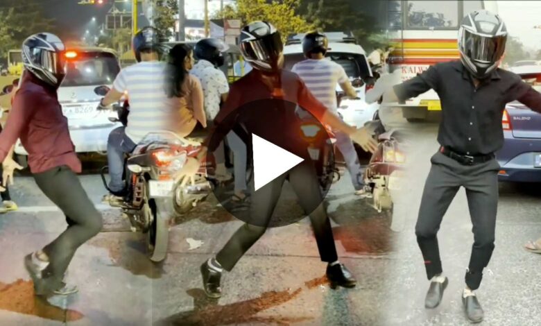 Helmet Guy Subodh Dancing on Red Light Viral Video
