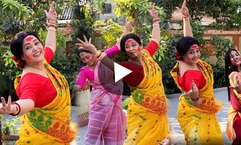 Lokkhi Kakima Superstar Aprajita Adhya Dancing on Basanta Ese Geche Video