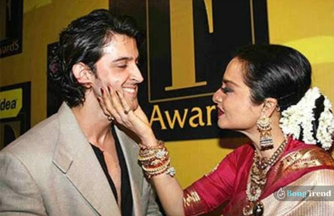 Hrithik Roshan,হৃত্বিক রোশন,Rekha,রেখা,Kiss,চুমু,Bollywood,বলিউড,Controversy,বিতর্ক