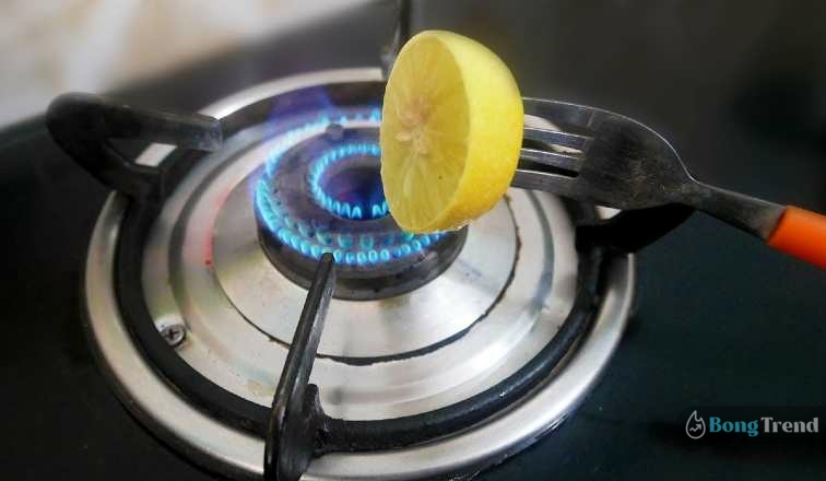 Gas Burner cleaning with lemon