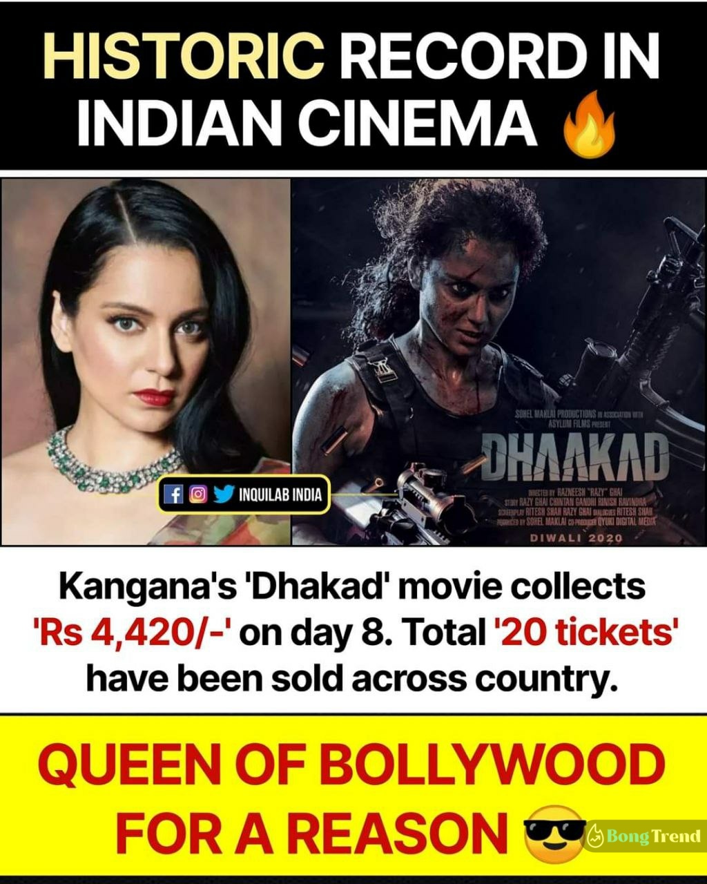 dhaakad,dhaakad box office collection,dhaakad flop,kangna ranaut,dhaakad trolling,কঙ্গনা রানাউত,ধকড়,ধকড় বক্সঅফিস কালেকশন