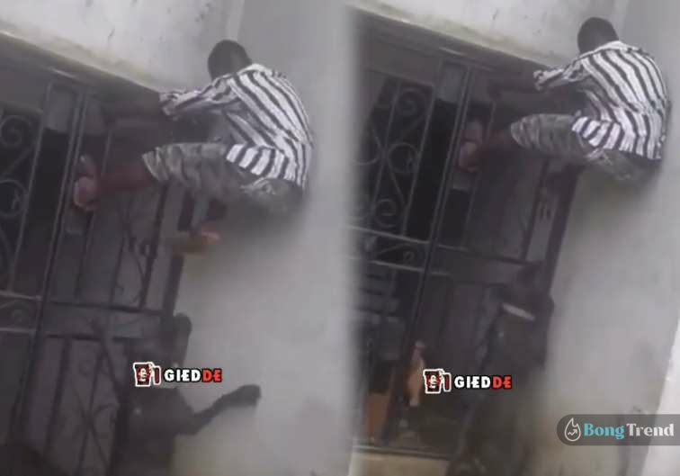 thief trying to steam get caught by dogs get scared as hell video