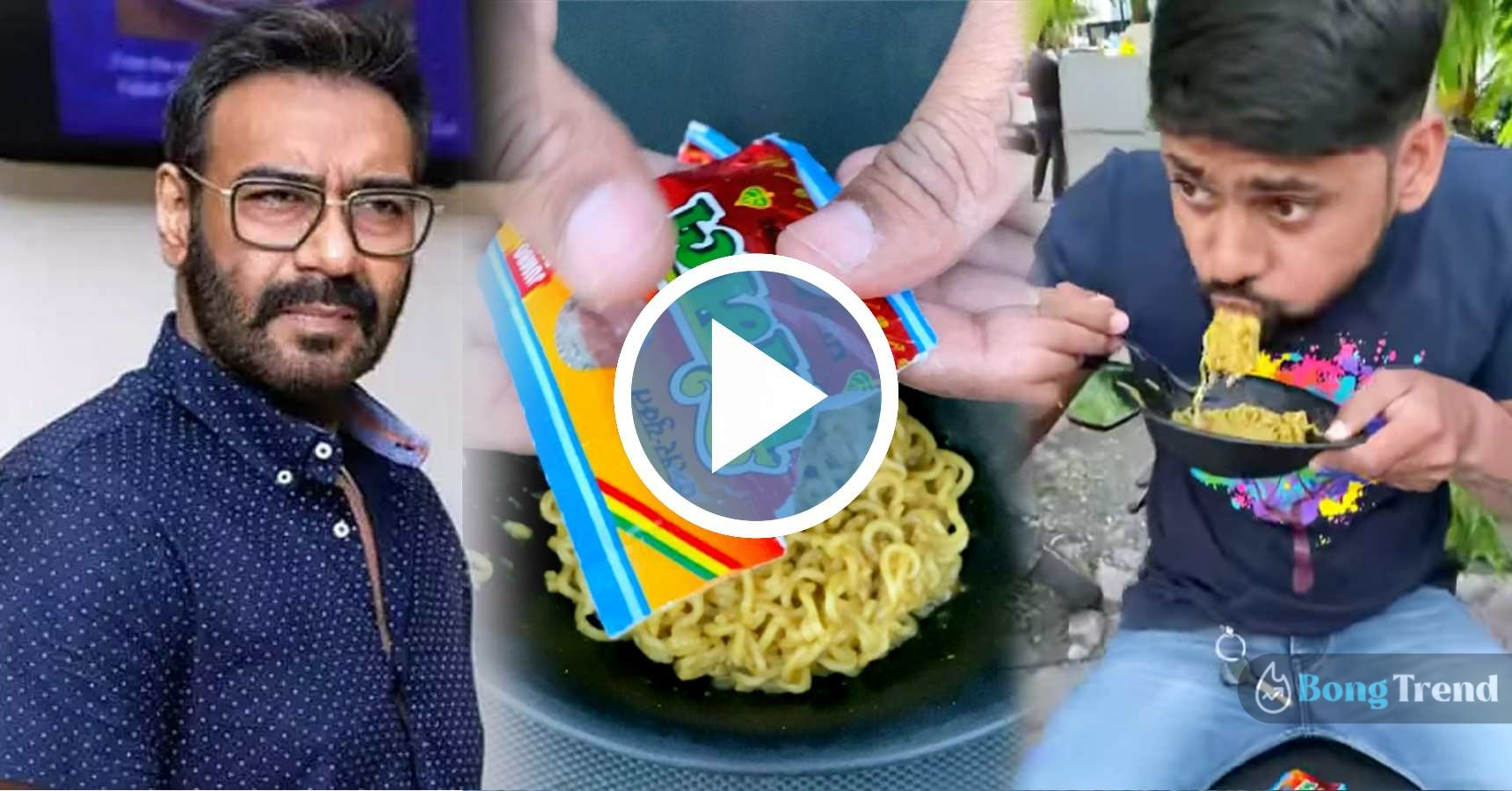 Man Eating Gutkha Maggie Viral netizens blame Ajay Akshay