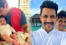 Aditya Narayan holiday photos with wife and little daughter viral