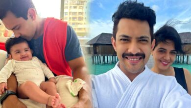 Aditya Narayan holiday photos with wife and little daughter viral