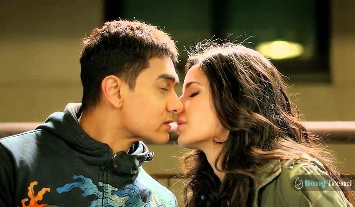 Katrina Kaif and Aamir Khan kiss