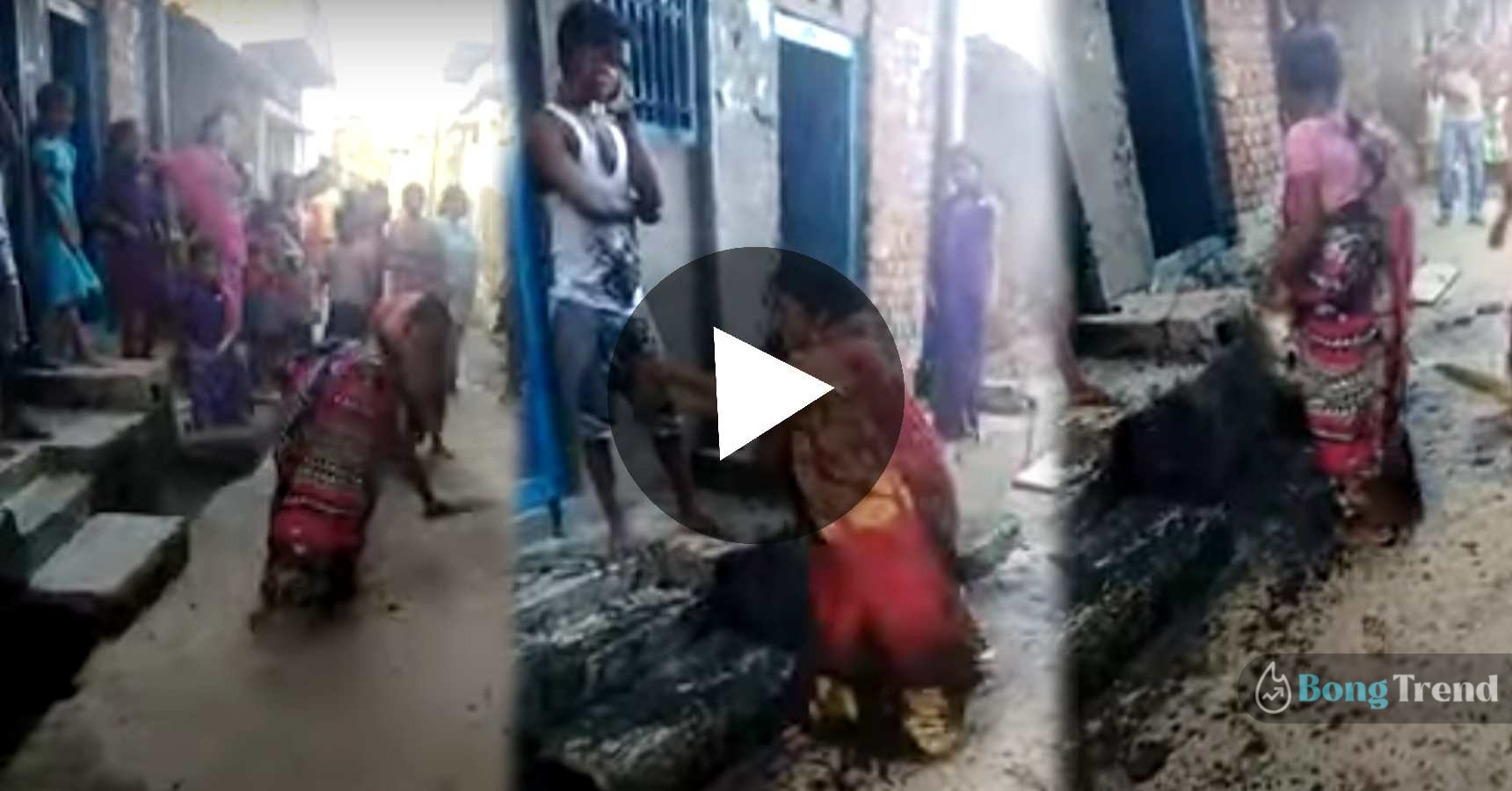 Two women trowing garbage from drain viral quarell video