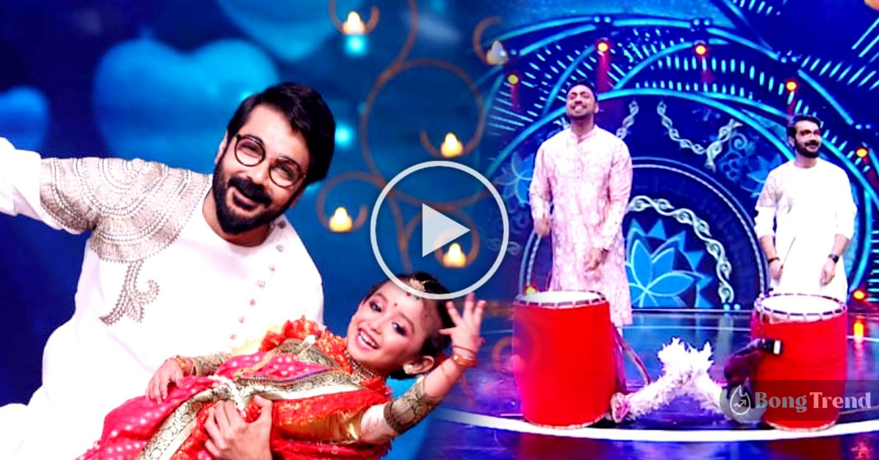 Prosenjit Chatterjee and Dev’s Dhak performance in Dance Dance Junior, watch video