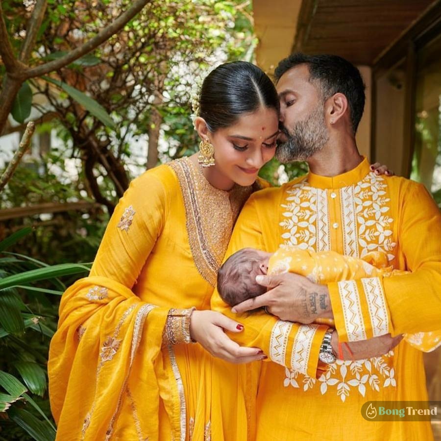 Sonam Kapoor and Anand Ahuja with their son