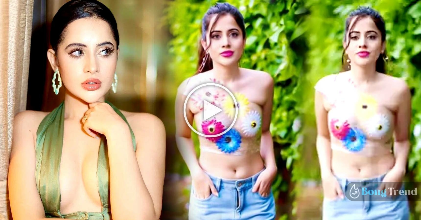 Urfi Javed covers her breasts with flower and plastic, video goes viral