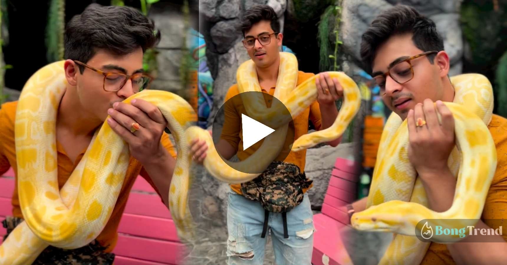 Anurager Chowa Surya actor Dibyojyoti Dutta in thailand with Giant Python video