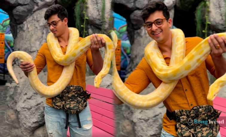 Anurager Chowa Surya actor Dibyojyoti Dutta in thailand with Giant Python video