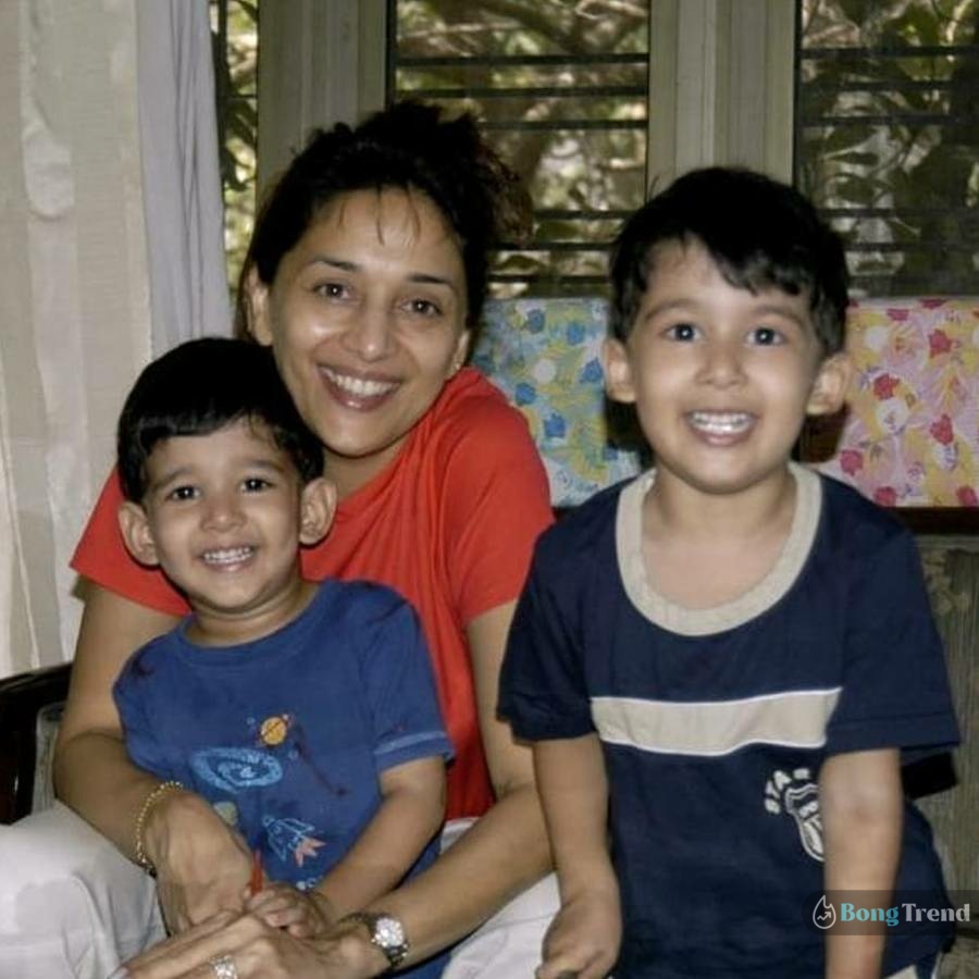 Madhuri Dixit with sons