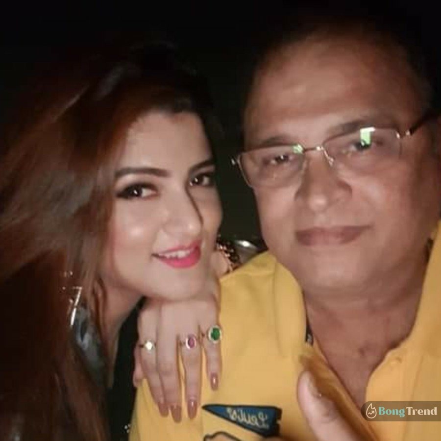 Srabanti Chatterjee with her father 