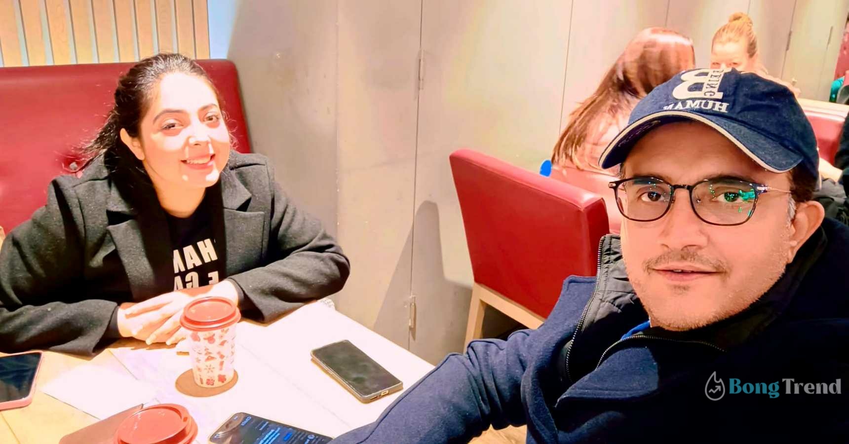 Sreemoyee Chattaraj with Sourav Ganguly at london shares photo of coffee date