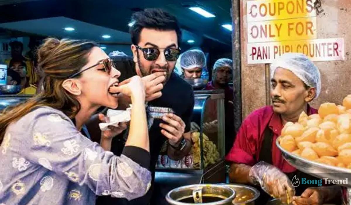 Deepika Padukone eating Fuchka, Deepika Padukone eating Panipuri
