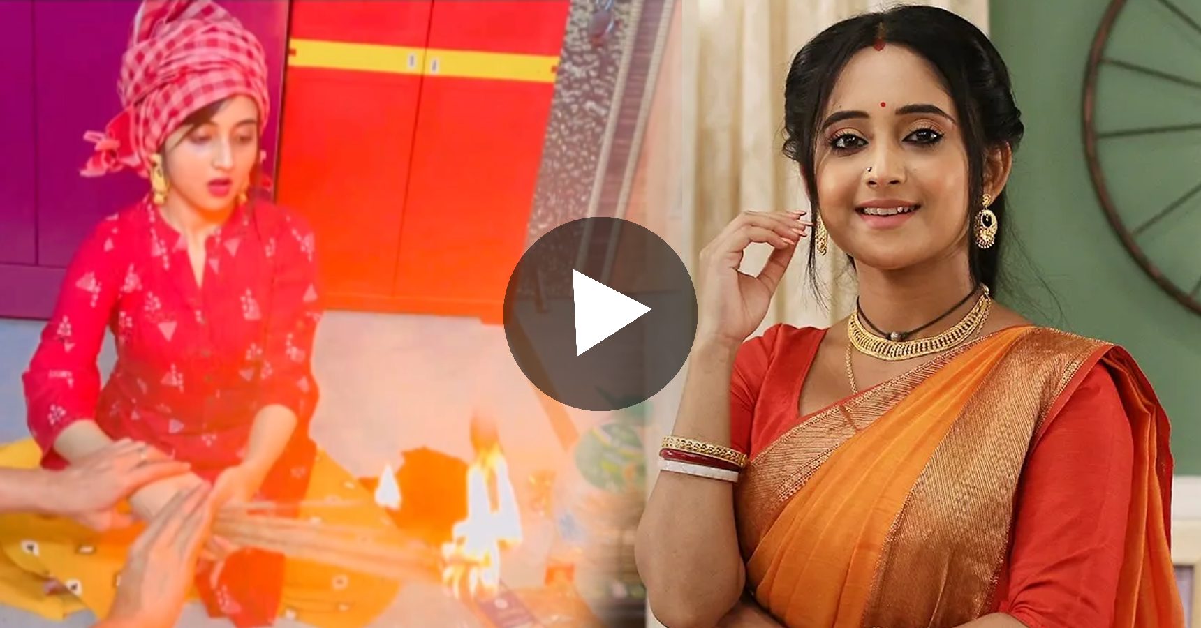 Mithai Actress Soumitrisha Kundu Doing Satyanarayan Puja at home video gone viral