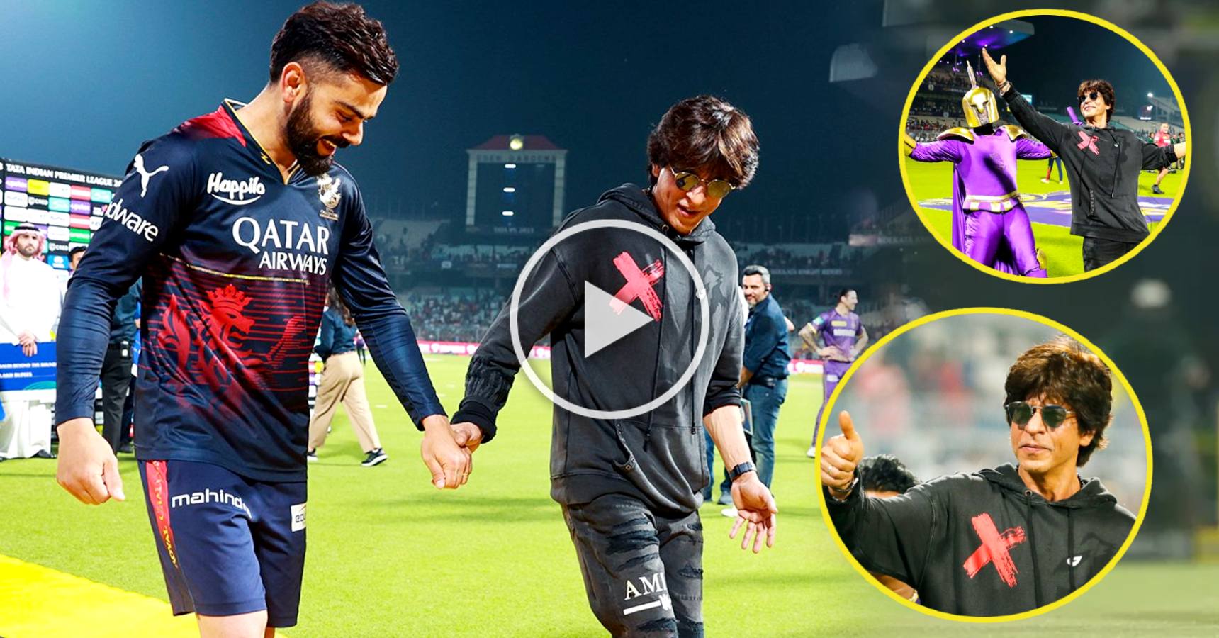 Shah Rukh Khan dances with Virat Kohli in Jhoome Jo Pathaan after KKR vs RCB match