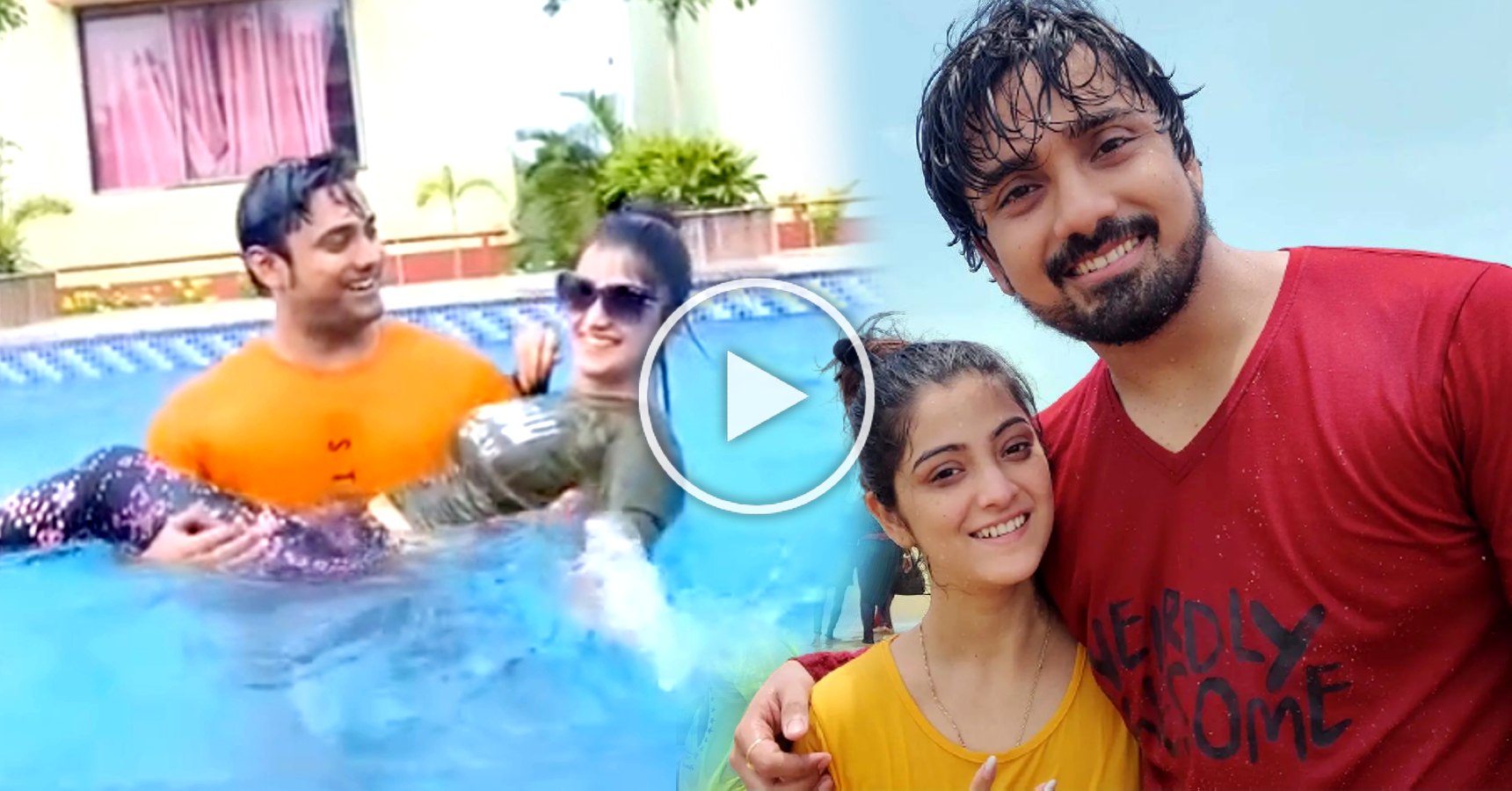 Sweta Bhattacharya Rubel Das Swimming Pool romance video viral on social media