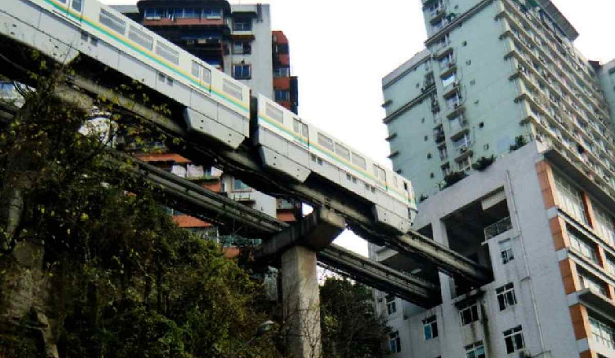 chongqing metro through building, Metro through building