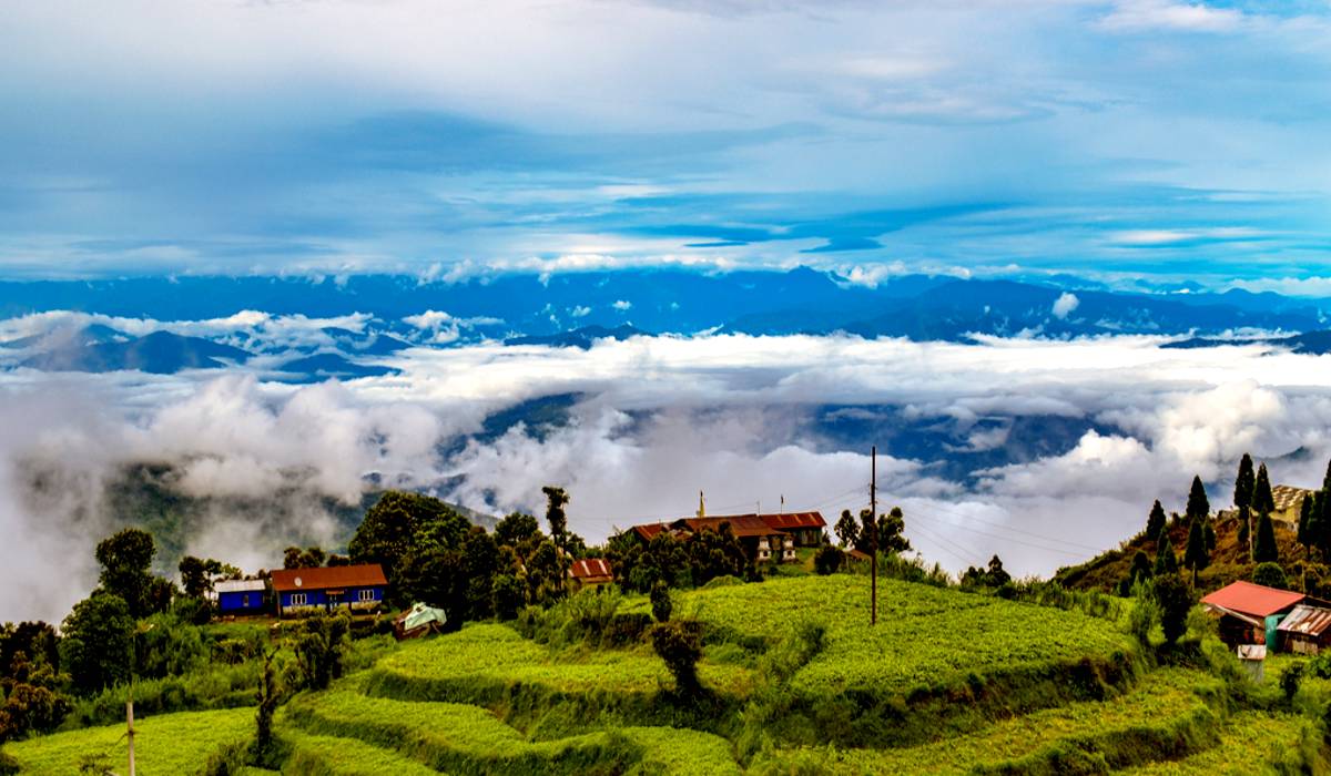 Mountain travel destination, Bagora village in Kurseong