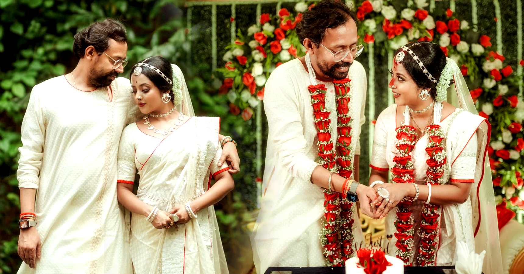 Shruti Das & Swornendu Samaddar marriage photo album, Shruti Das bridal saree