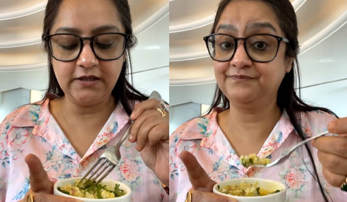 Sudipa Chatterjee, Sudipa Chatterjee trolled, Sudipa Chatterjee eating panta bhaat with fork