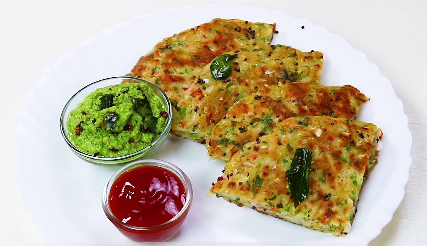 Less Oil Healthy Tasty Breakfast with Sooji and Sabji Recipe 