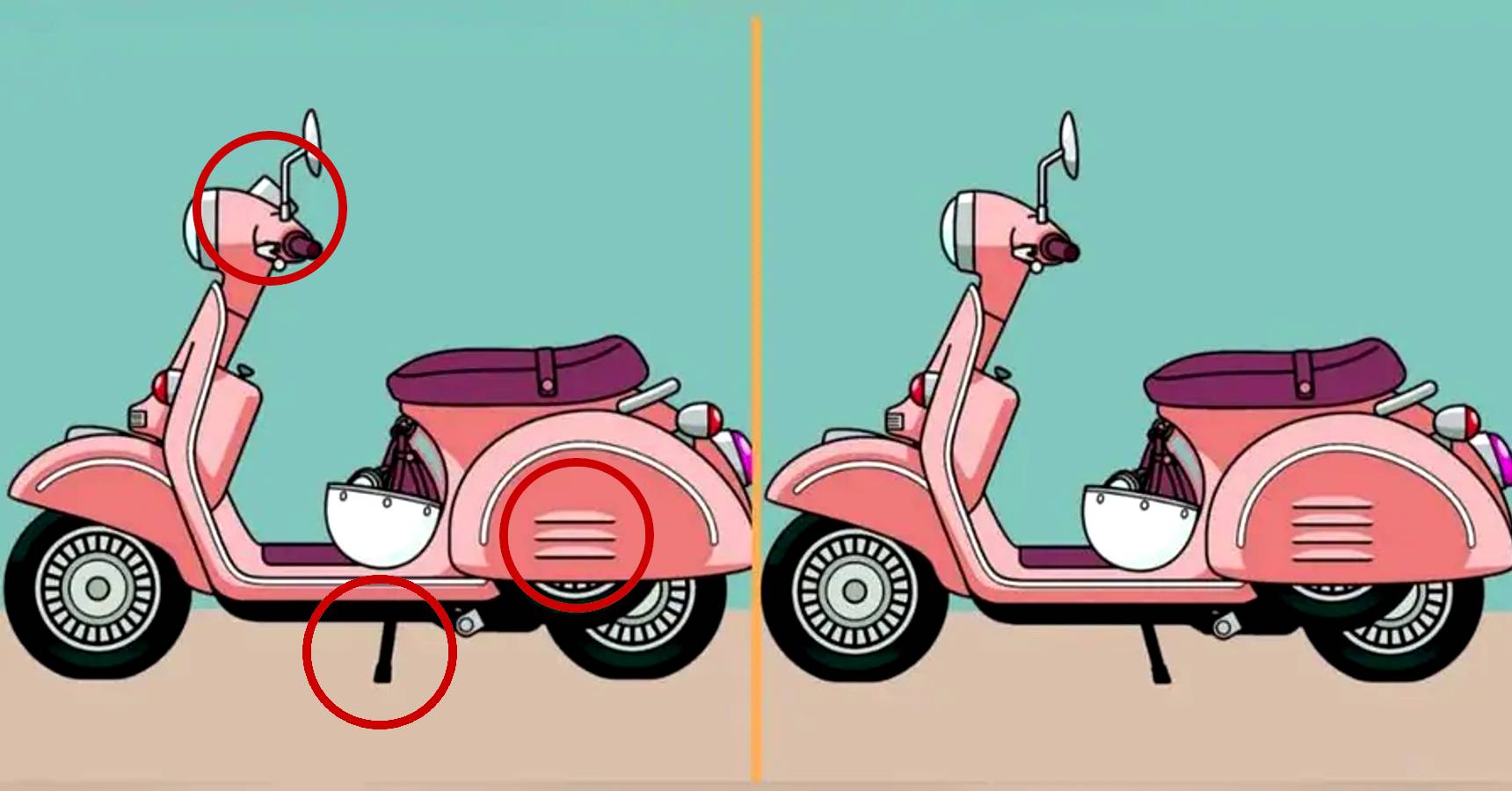 Optical illusion, Optical illusion scooter, Optical illusion difference between scooters