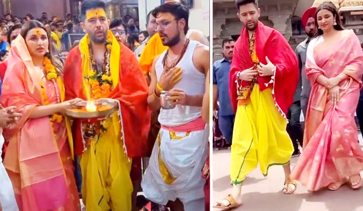 Parineeti Chopra and Raghav Chadha, Parineeti Chopra and Raghav Chadha in Mahakaleshwar Temple