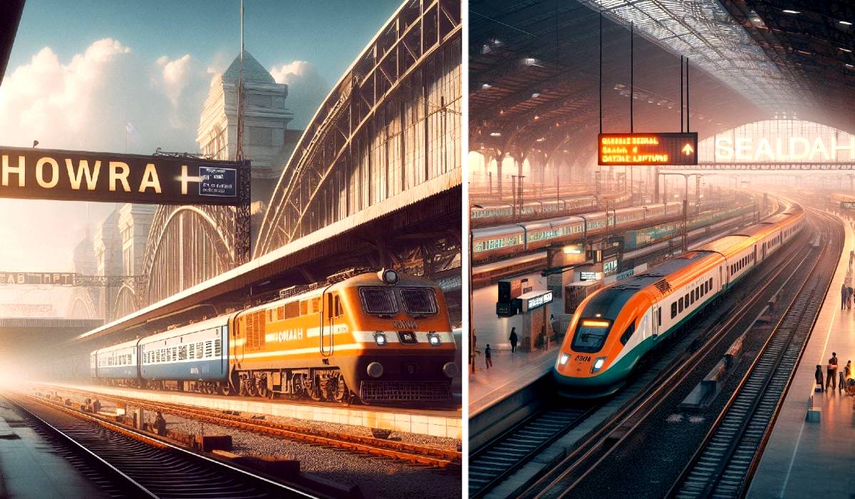 Artificial Intelligence AI draws Indian Railways Howrah Sealdah Railway Station future pictures