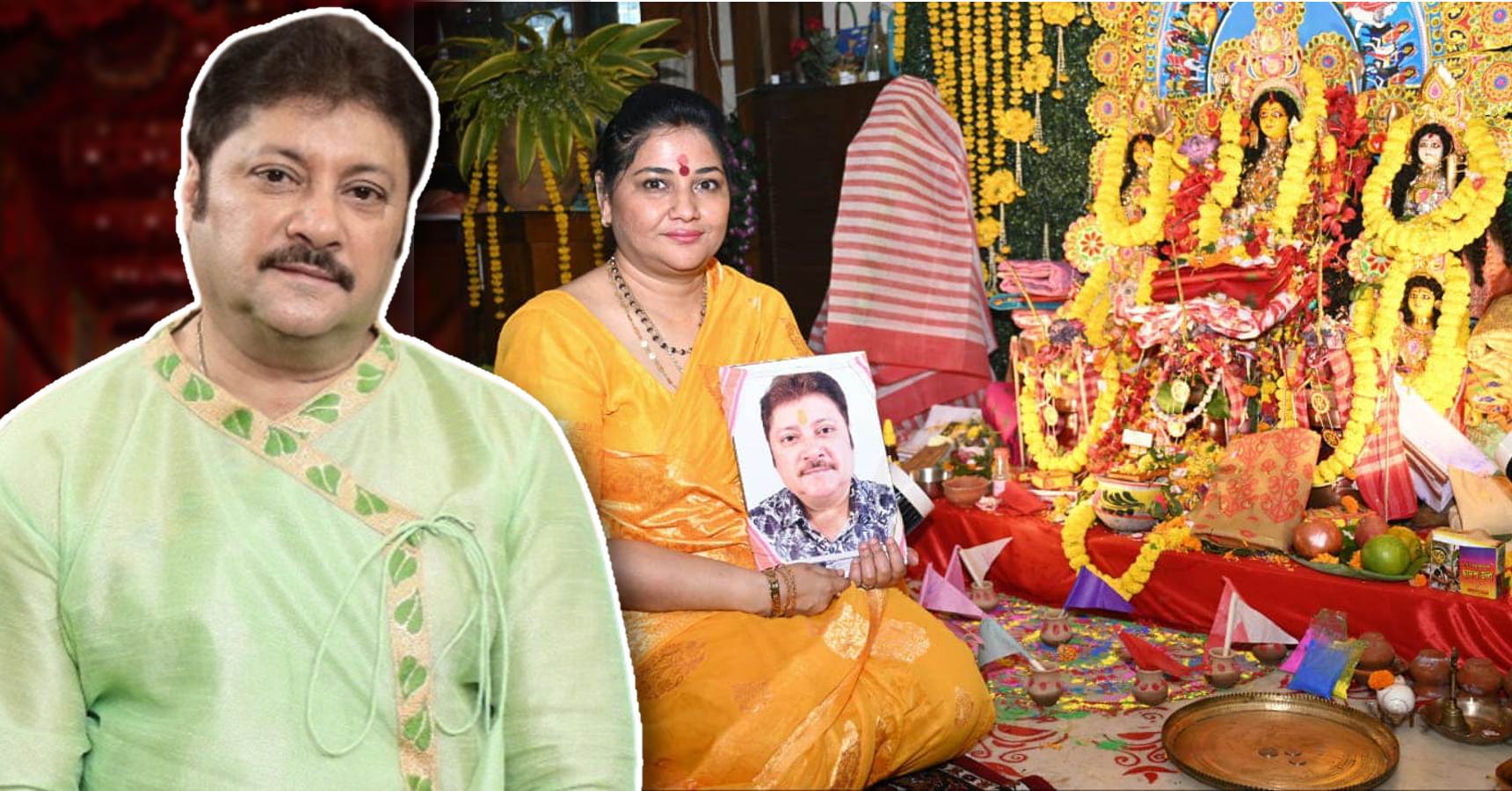 Late actor Abhishek Chatterjee's wife Sangjukta Chatterjee arranged Durga Pujo at home