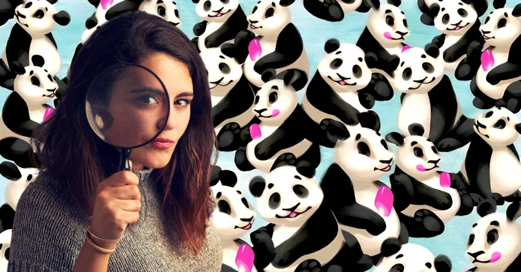 Optical illusion, Optical illusion can you find the Penguin among the Pandas