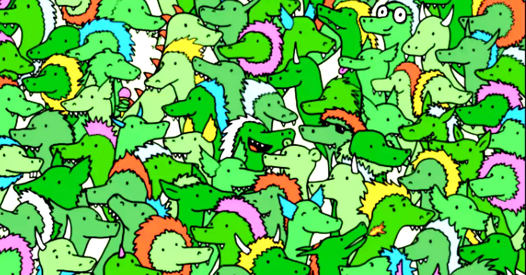 Optical illusion, Optical illusion crocodile among the dragons