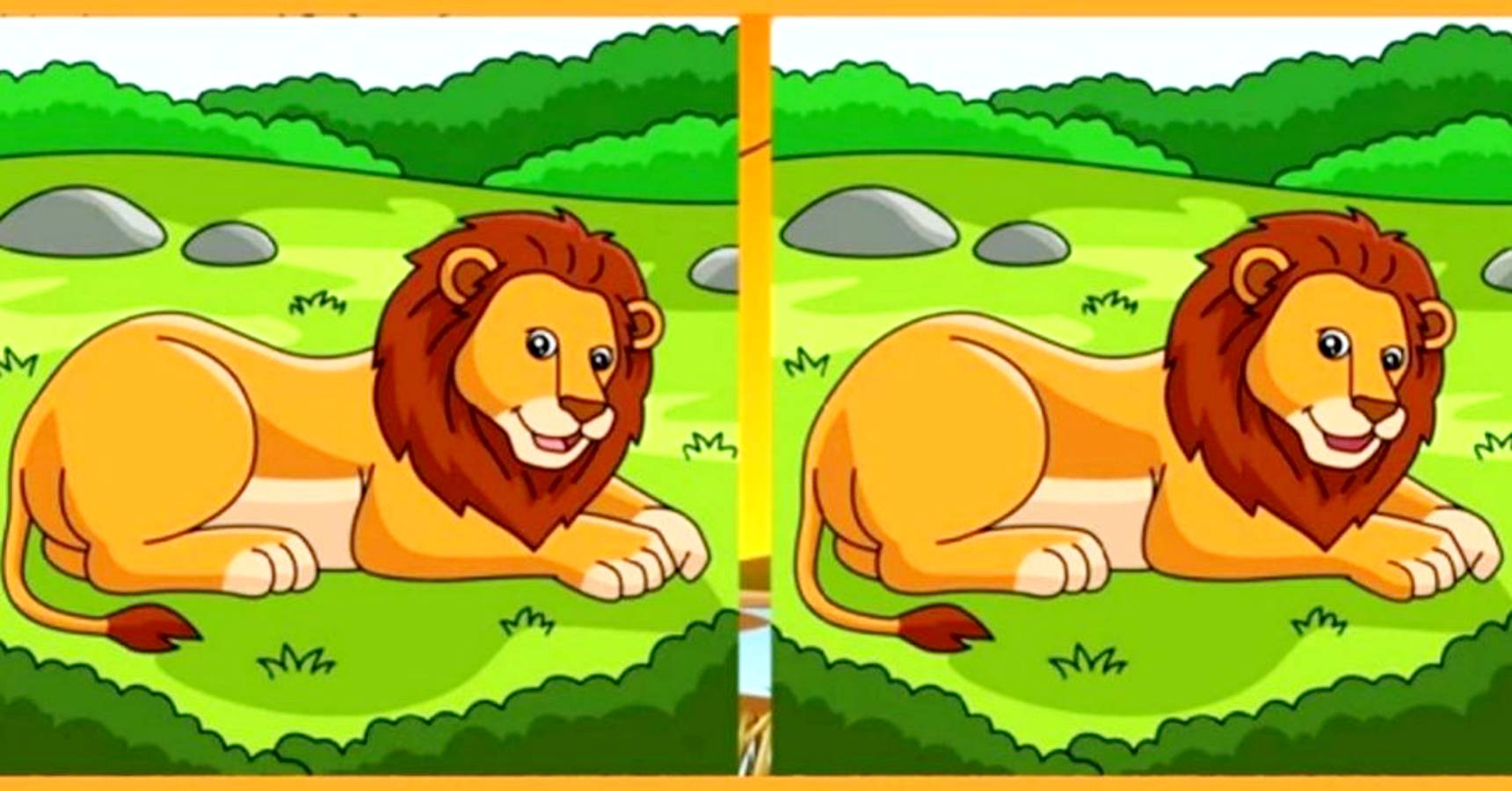 Optical illusion can you spot 3 differences between the two lions within 10 seconds