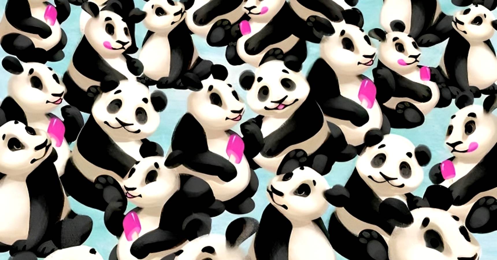 Optical illusion can you spot a Penguin among the Pandas within 7 seconds