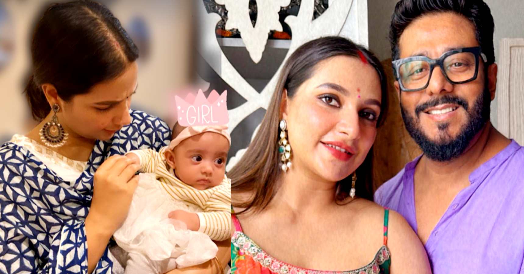 Subhashree Ganguly with a new born baby girl