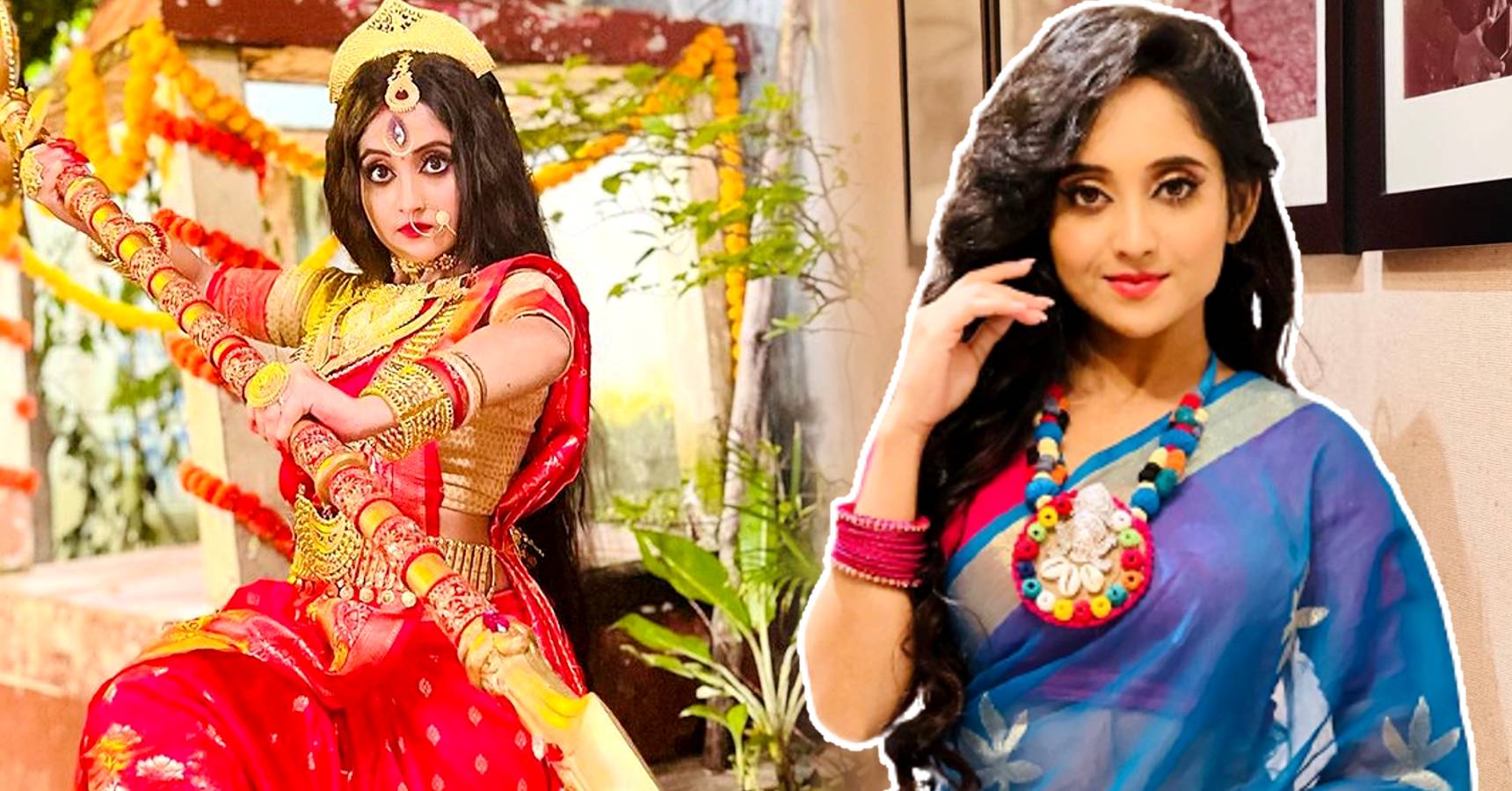 Tollywood actress Soumitrisha Kundu shares some photos of her Durga look