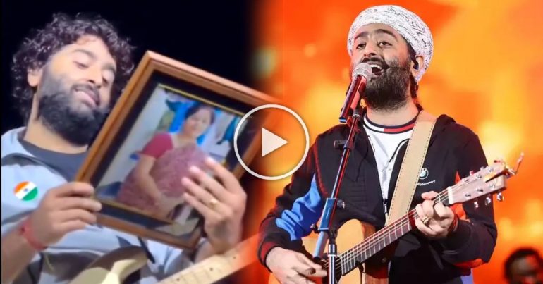 Arijit Singh fan gifts him Photo of his Mother in Nepali New Year Live Concert Video