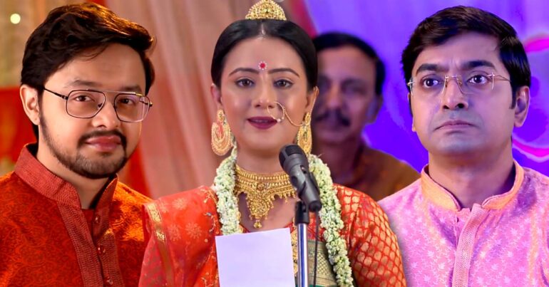 Kar Kache Koi Moner Kotha Parag gets angry seeing Shimul Shatadru perform in Para Durga Pujo Function